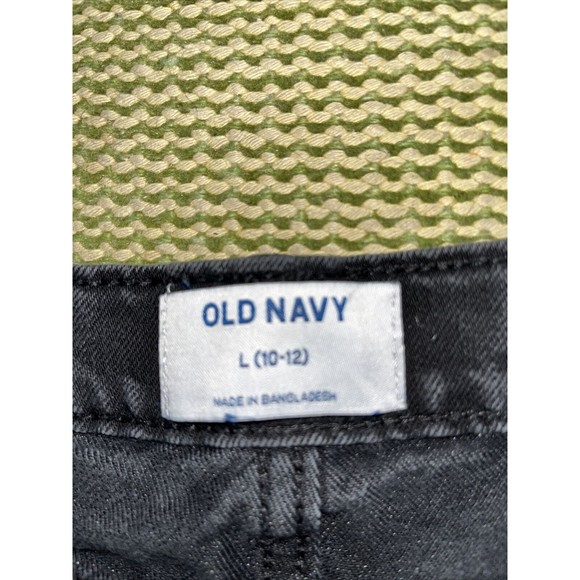Girls Old Navy Button Black Denim Mini Skirt Size L 10-12 ~Fast Shipping~ - Picture 2 of 4